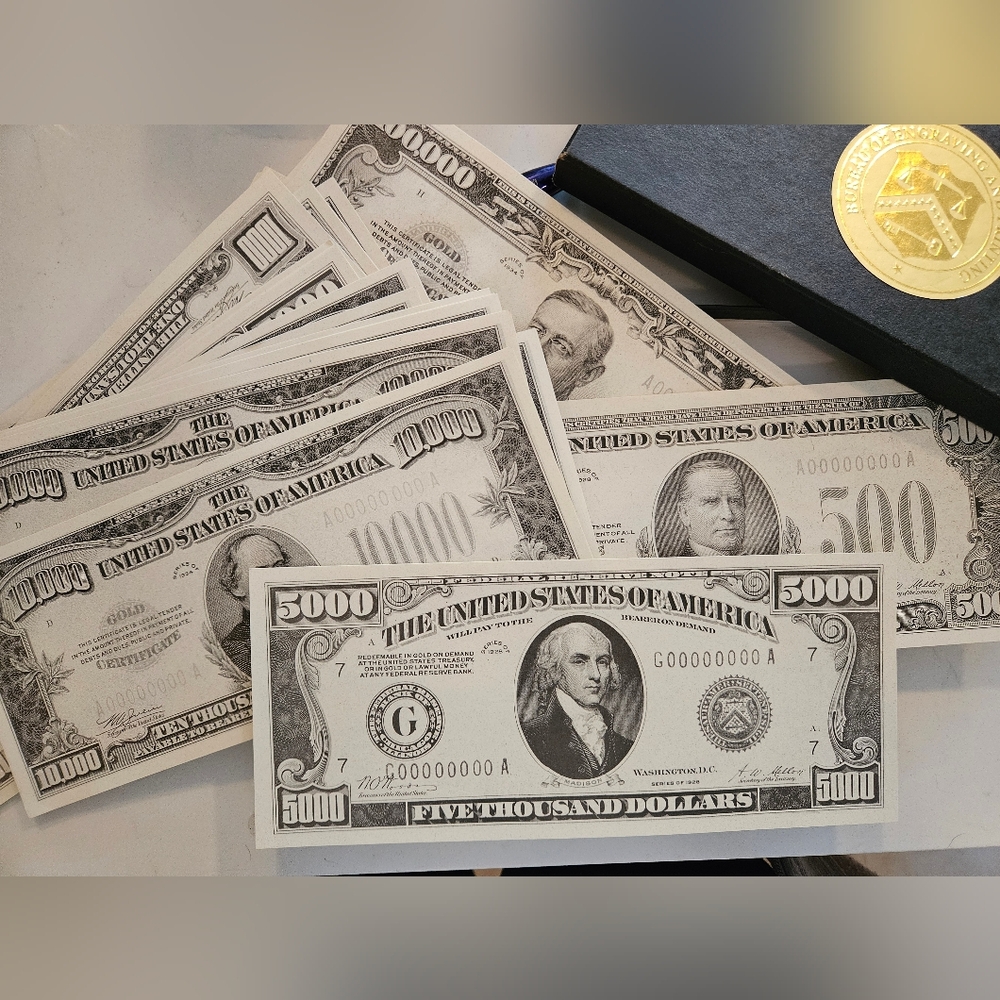 Novelty Million Dollar Bills From Bureau Of Engraving And Printing